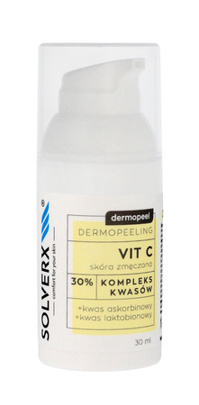 SOLVERX Dermopeel Dermopeeling Vit C - Kompleks Kwasów 30% (askorbinowy,laktobionowy) 30ml
