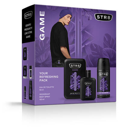 STR 8 Zestaw prezentowy Game (Woda toaletowa 50ml+Deo spray 150ml)