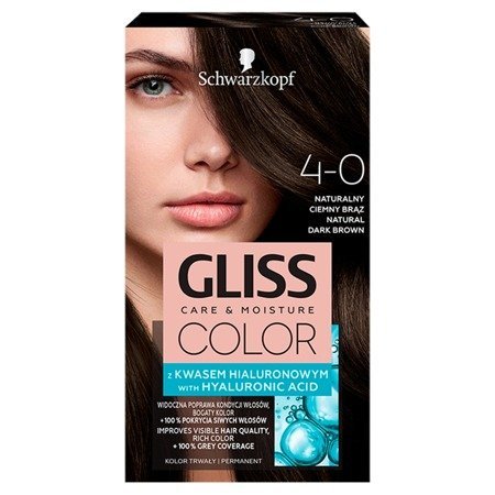 Schwarzkopf Gliss Color Krem koloryzujący nr 4-0 Naturalny Ciemny Brąz