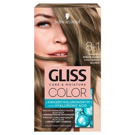 Schwarzkopf Gliss Color Krem koloryzujący nr 8-1 Chłodny Średni Blond