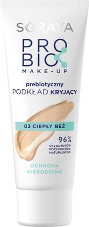 Soraya Probio Make-Up Prebiotyczny Podkład kryjący 03 ciepły beż - ochrona mikrobiomu 30ml