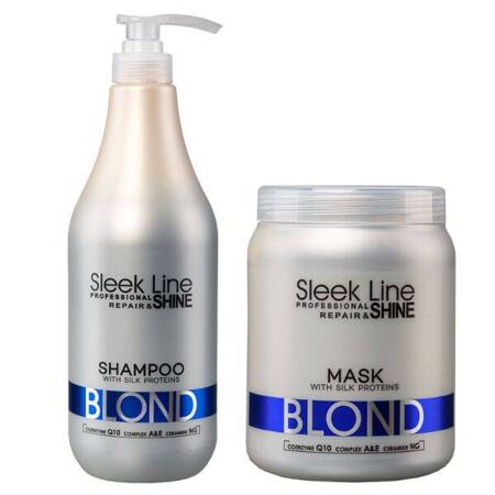 Stapiz Sleek Line BLOND Pielęgnacyjny zestaw do włosów blond, siwych i rozjaśnianych