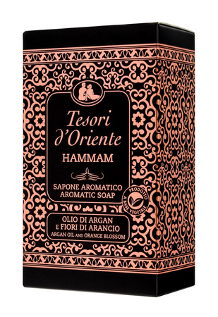 TESORI D'ORIENTE Aromatyczne Mydło w kostce Hammam - Olej Arganowy & Kwiat Pomarańczy 125g