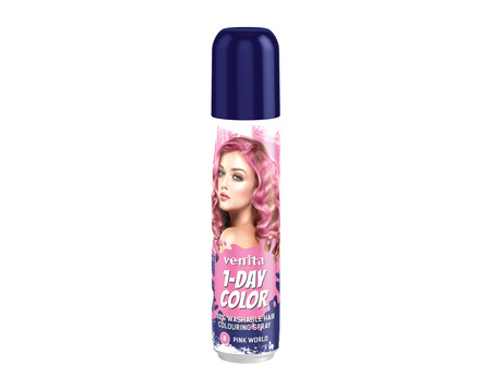 VENITA 1- Day Color Spray koloryzujący do włosów - nr 8 Pink World (różowy) 50ml