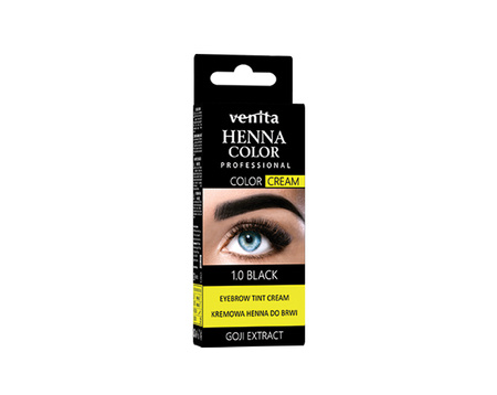 VENITA Henna Color Kremowa Henna do brwi z ekstraktem z Goji - 1.0 Black (Czarna)