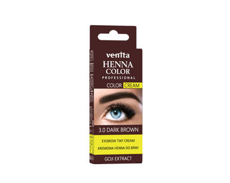 VENITA Henna Color Kremowa Henna do brwi z ekstraktem z Goji - 3.0 Dark Brown (ciemny brąz)