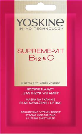 YOSKINE Supreme-Vit B12C Maska na tkaninie Silne nawilżenie i lifting