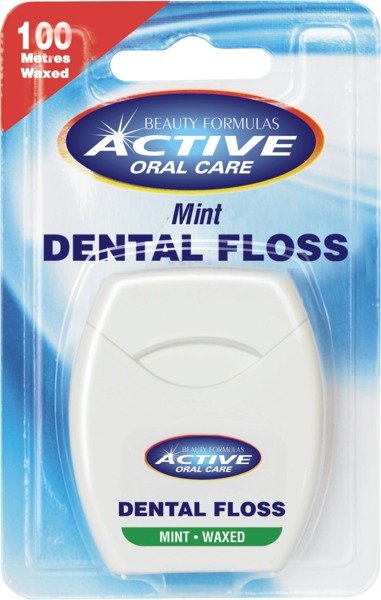 Beauty Formulas Active Oral Care Nić dentystyczna miętowa woskowana
