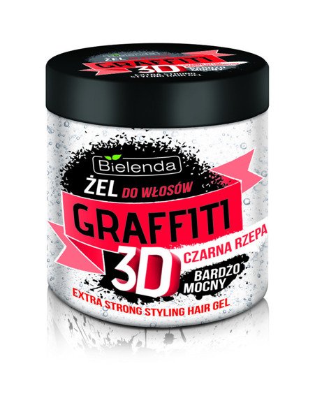 Bielenda Graffiti 3D Żel do układania włosów z czarną rzepą bardzo mocny 250ml