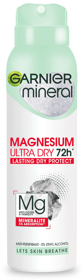 Garnier Mineral Dezodorant spray Magnesium Ultra Dry 72h - Lasting Dry Protect 150ml