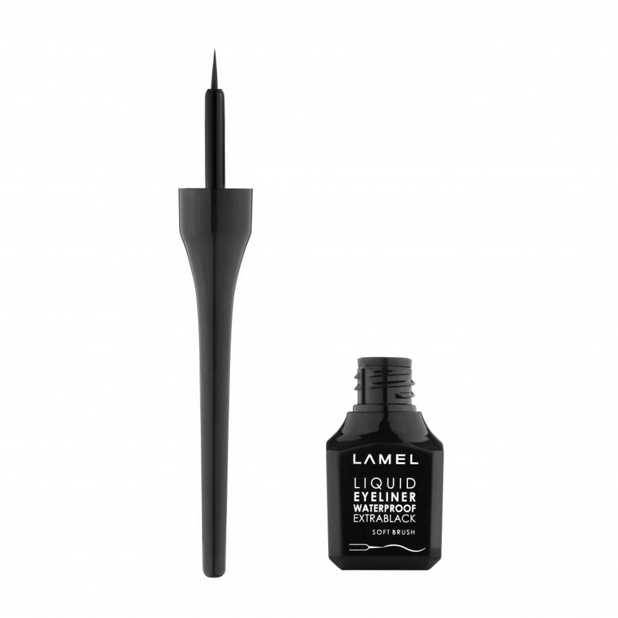 LAMEL Basic Liquid Eyeliner z miękkim pędzelkiem - extrablack  3.5ml