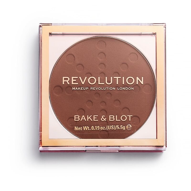 Makeup Revolution Bake & Blot Puder prasowany Deep Dark 5.5g