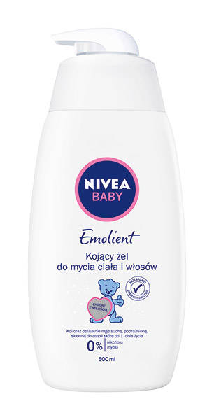 Nivea Baby Łagodzący żel do mycia ciała i włosów Pure&Sensitive  Emolient  500ml
