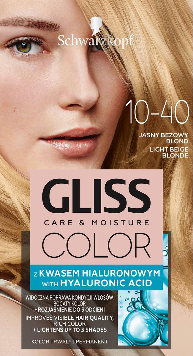 Schwarzkopf Gliss Color Care & Moisture Farba do włosów 10-40 jasny beżowy blond  1op.