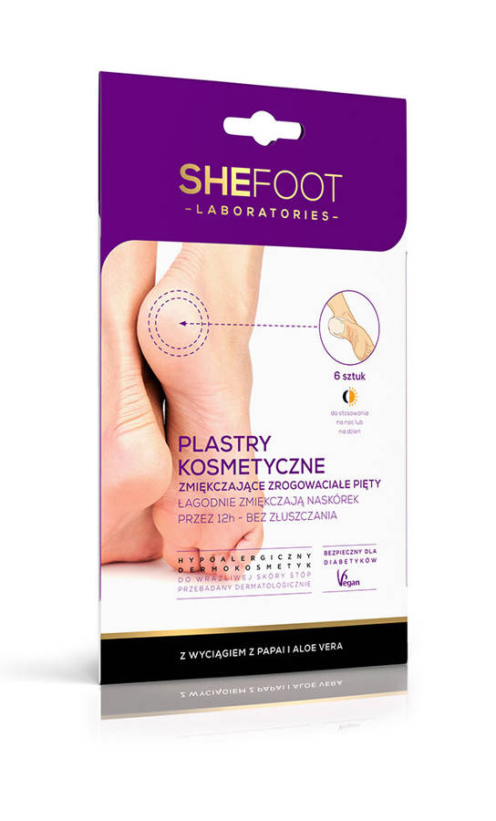 SheFoot Plastry kosmetyczne zmiękczające zrogowaciałe pięty- hypoallergenic-6szt