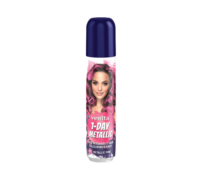 VENITA 1- Day Metallic Spray koloryzujący do włosów - nr M1 Metallic Pink (metaliczny różowy) 50ml