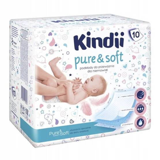 Kindii Pure&Soft Podkłady jednorazowe dla niemowląt 10 szt.